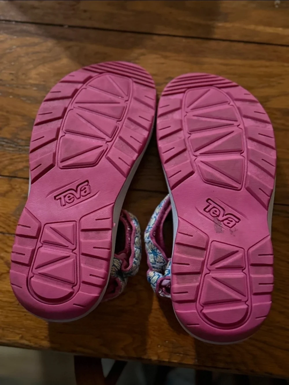 Teva Kids Pink Patterned Strap Sandals Size 3  Worn 2 Times